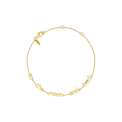 Vocabulary bracelet, gold plated