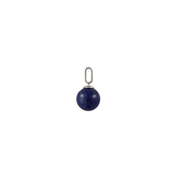 Stone Drop Charm 8mm Silver