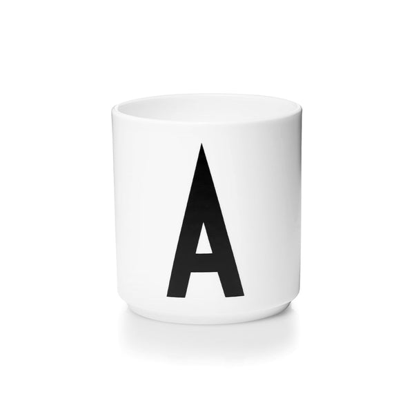Tasse en porcelaine personnalisée A-Z (Blanche)