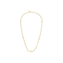 Ruth large chunky charm lock necklace, gold plated