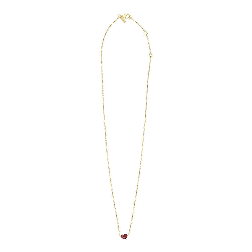 Little Big Love Necklace Burgundy - Goldplated