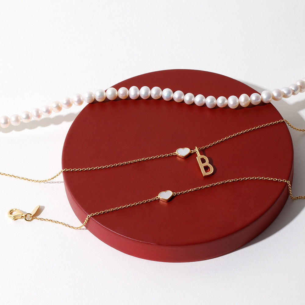 Pearl Little Big Love necklace, gold plated