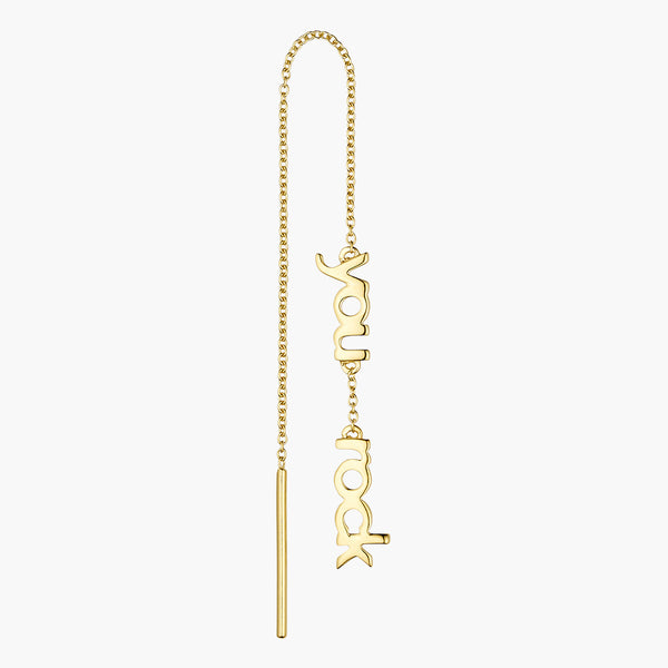Vocabulary ear chain, gold plated