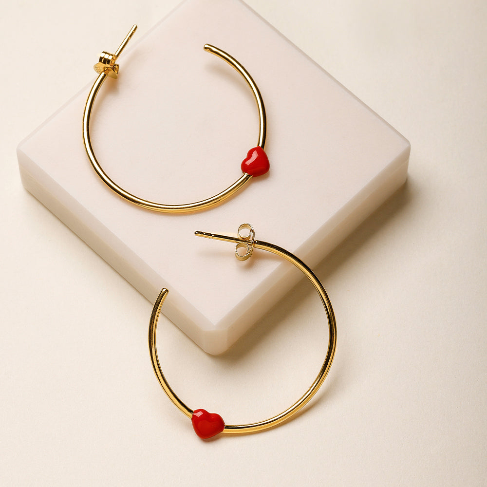 Little Big Love Hoops (set of 2 pcs) - Goldplated