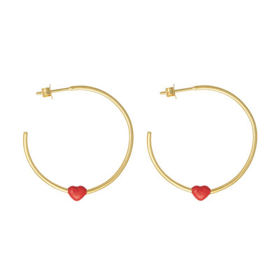 Little Big Love Hoops (set of 2 pcs) - Goldplated