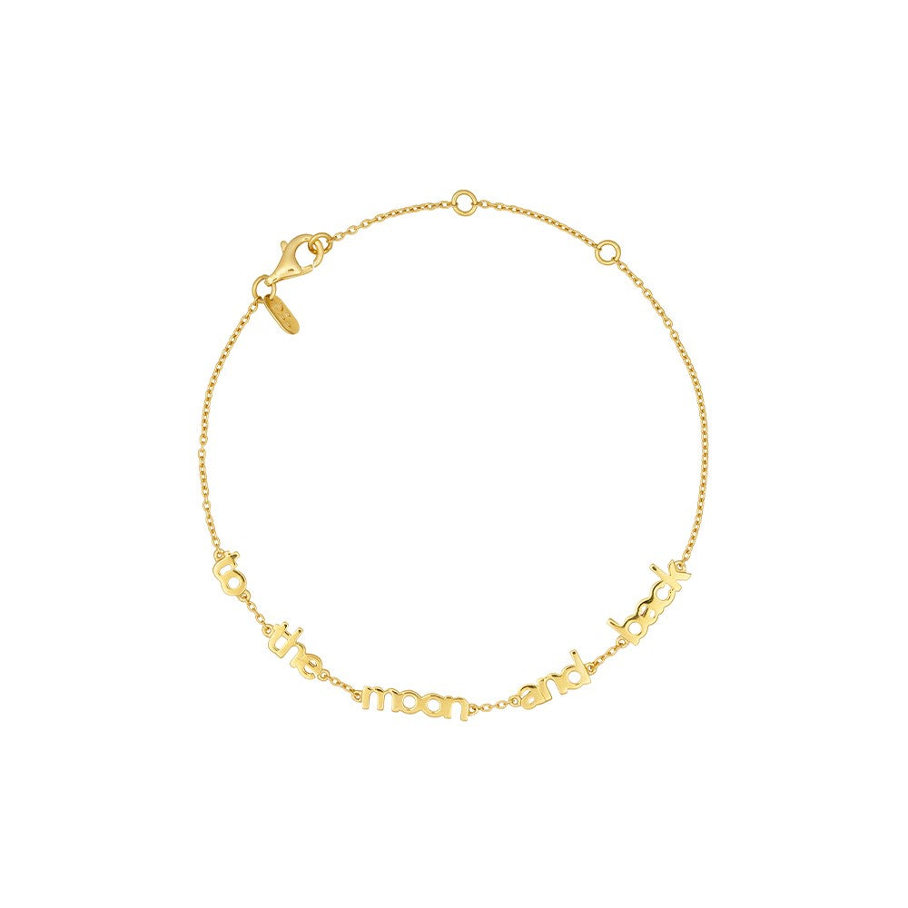 Vocabulary bracelet, gold plated