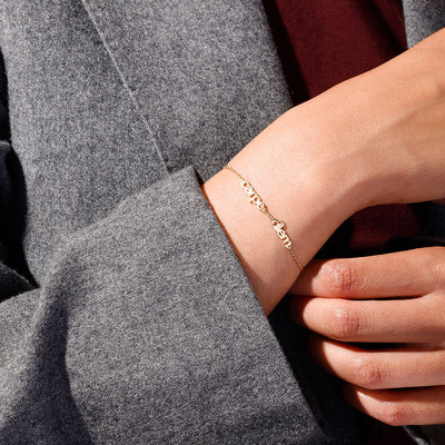Vocabulary bracelet, gold plated