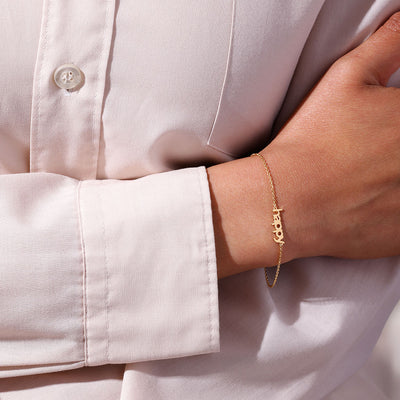 Vocabulary bracelet, gold plated