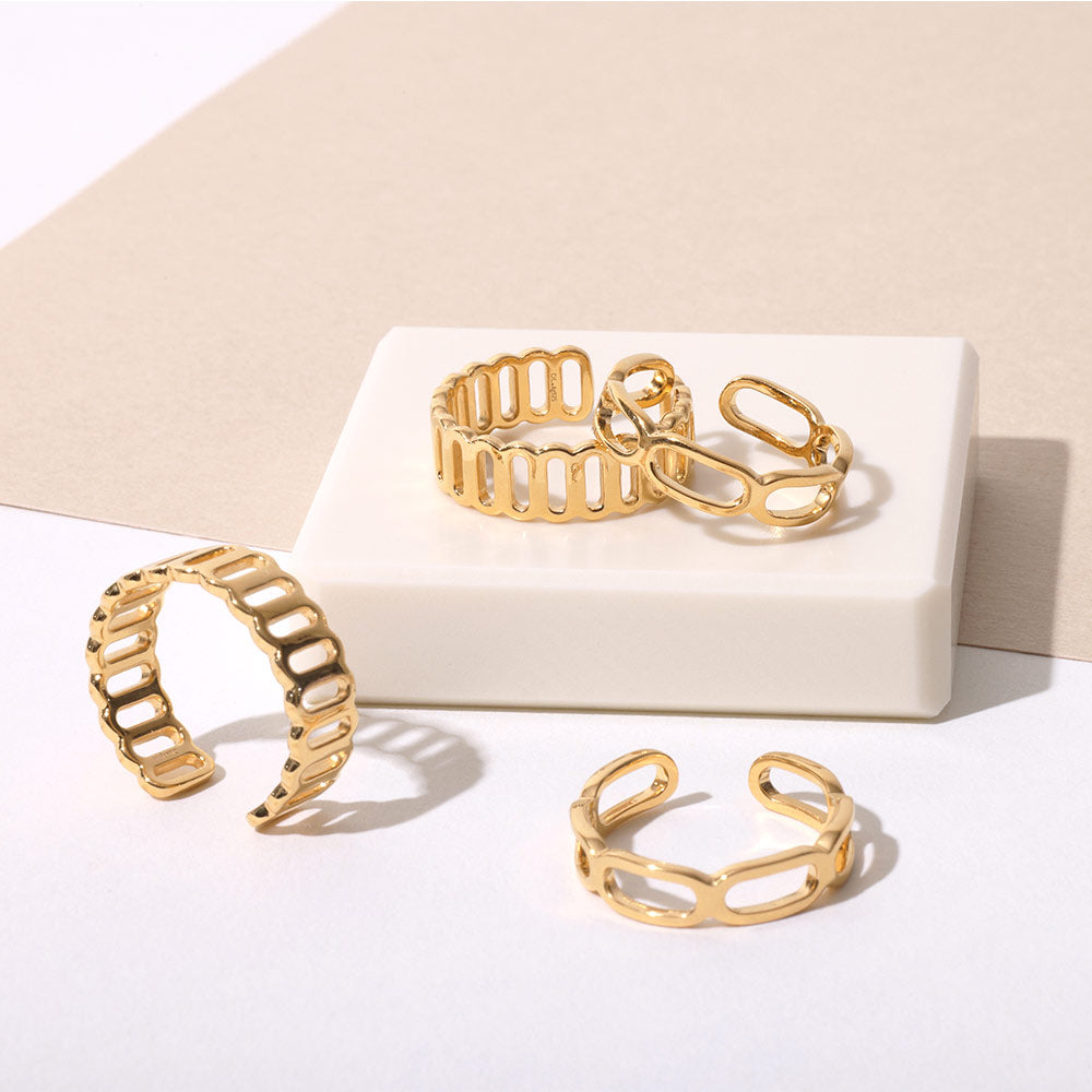 Square Link Ring - Goldplated