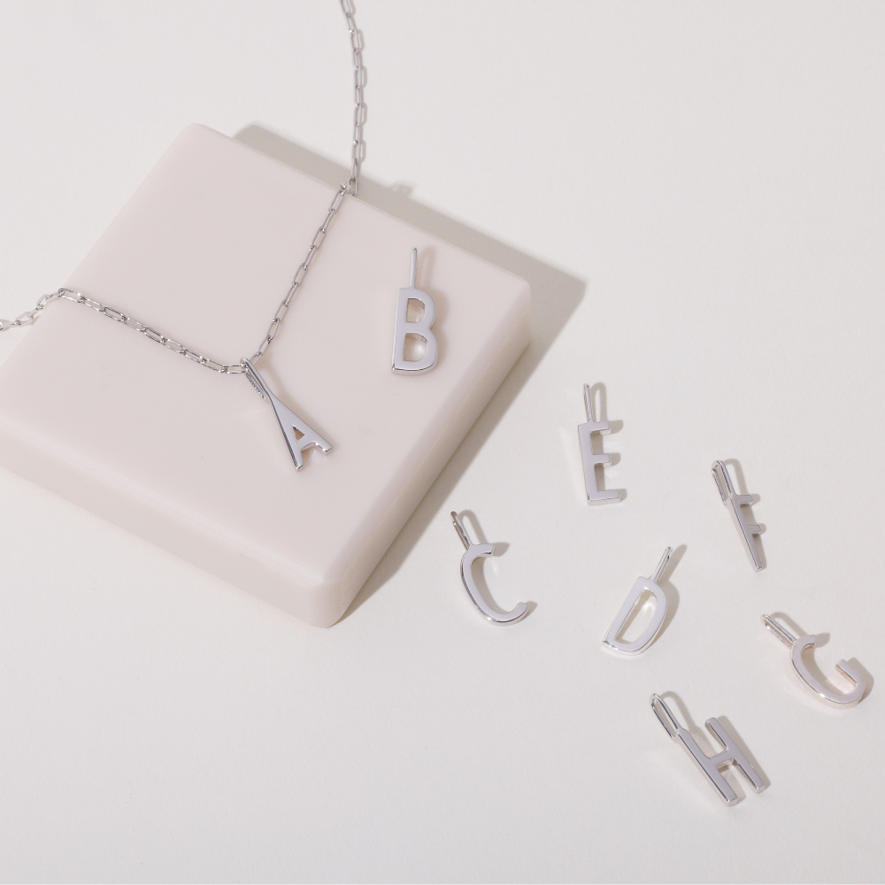 Letter 10mm for initial necklace A-Z (Silver)