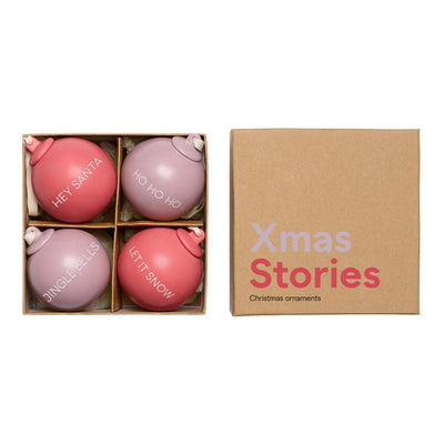 XMAS Stories Ball Pendants 60mm (set of 4 pcs)