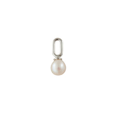 Pearl Drop Charm 5mm Silver