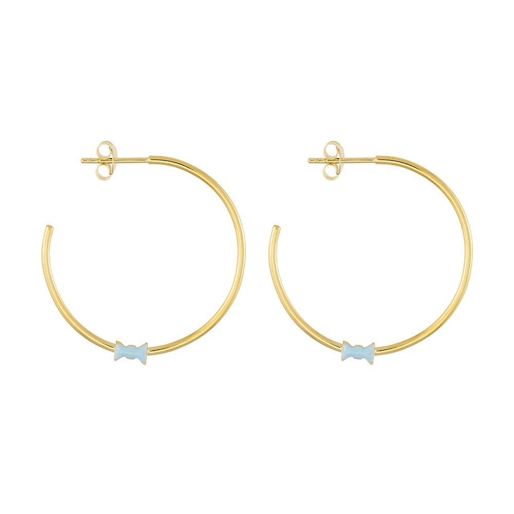 Bow tie Hoops (set of 2 pcs) - Goldplated