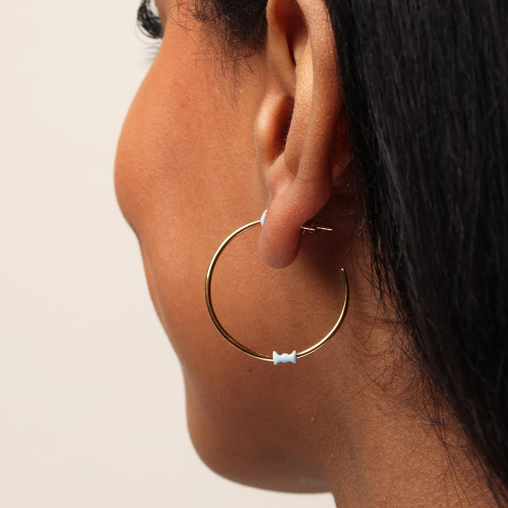 Bow tie Hoops (set of 2 pcs) - Goldplated