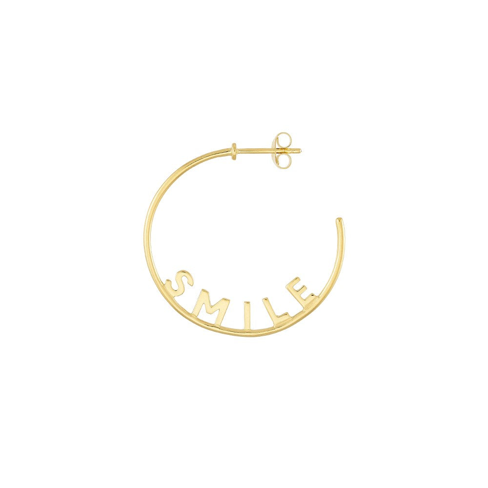 Creole SMILE Hoop Gold 32mm (1 pcs - left side)