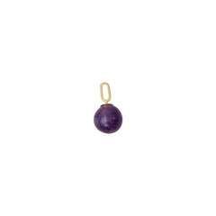 Stone Drop Charm 8mm Gold