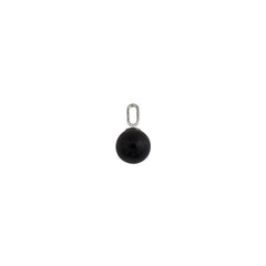 Stone Drop Charm 8mm Silver
