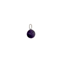 Stone Drop Charm 8mm Silver
