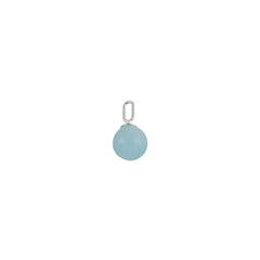 Stone Drop Charm 8mm Silver